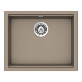 Chiuvetă bucătărie granit compozit Schock Kiruna N-100L Twilight 556x456 mm, montaj pe/sub blat, gri taupe
