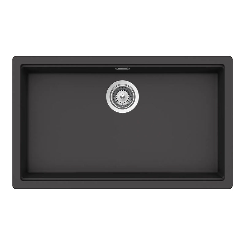 Chiuvetă bucătărie granit compozit Schock Kiruna N-100XL Dusk 756x456 mm, montaj pe/sub blat, gri închis mat