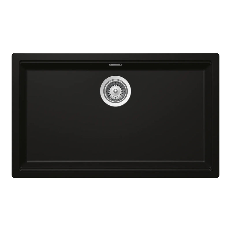 Chiuveta bucătărie Schock Kiruna N-100XL Cristadur Green Line Night 756 x 456 mm, compozit granit, montare pe/sub blat, negru profund