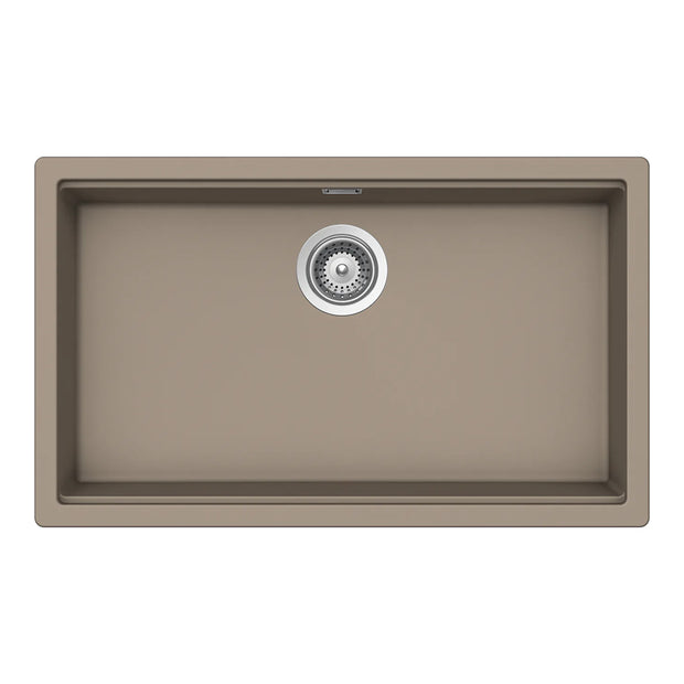 Chiuvetă bucătărie granit compozit Schock Kiruna N-100XL Twilight 756x456 mm, montaj pe/sub blat, gri taupe