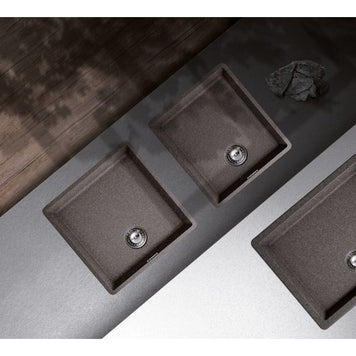 Chiuvetă bucătărie granit compozit Schock Greenwich N-100L Silverstone 556x456 mm, montaj pe/sub blat, gri închis