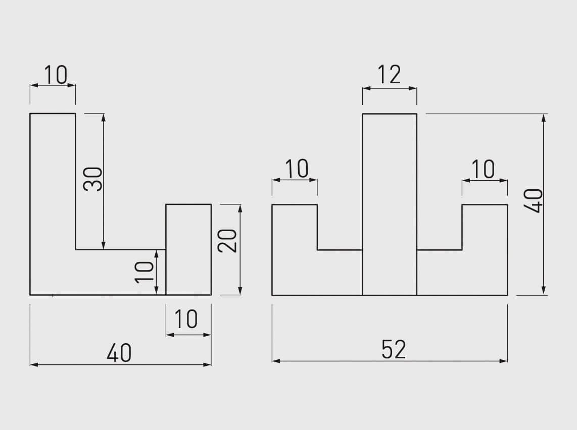 Agățătoare cuier K2202 52x40 mm, negru mat