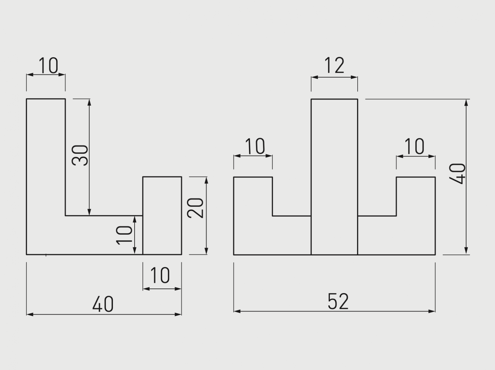 Agățătoare cuier K2202 52x40 mm, inox