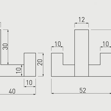 Agățătoare cuier K2202 52x40 mm, inox