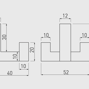 Agățătoare cuier K2202 52x40 mm, cromat