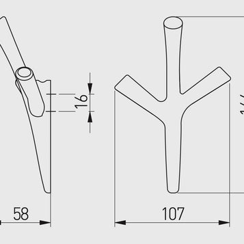 Agățătoare cuier WALENCIA 107x164 mm, negru mat
