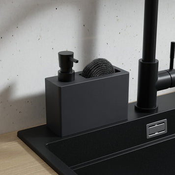 Dozator detergent vase cu spațiu pentru burete – dreptunghiular 375 ml