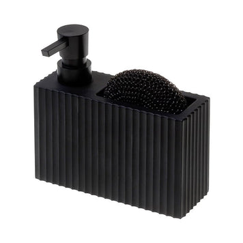 Dozator detergent vase cu spațiu pentru burete – dreptunghiular cu striații 375 ml