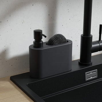 Dozator detergent vase cu spațiu pentru burete – oval 375 ml