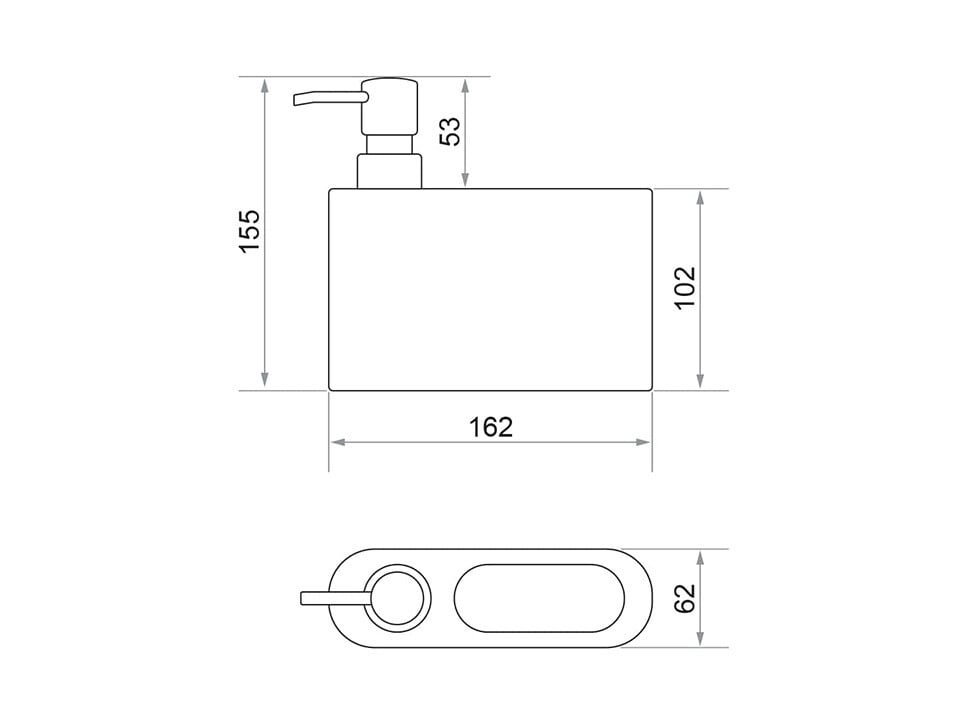 Dozator detergent vase cu spațiu pentru burete – oval 375 ml
