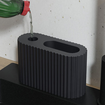 Dozator detergent vase cu spațiu pentru burete – oval cu striații 375 ml