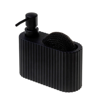 Dozator detergent vase cu spațiu pentru burete – oval cu striații 375 ml