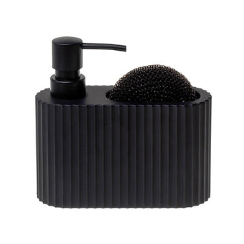 Dozator detergent vase cu spațiu pentru burete – oval cu striații 375 ml