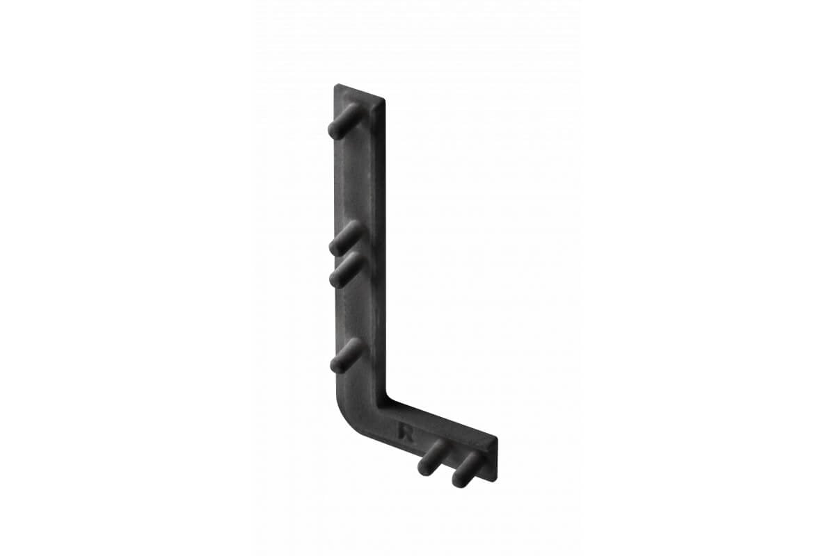Element capăt deschis profil aluminiu VELLO L, dreapta, negru mat