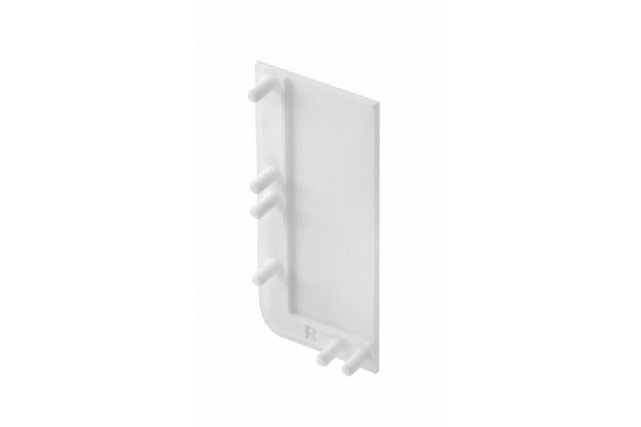 Element capăt plin pentru profil aluminiu VELLO L, dreapta, alb mat