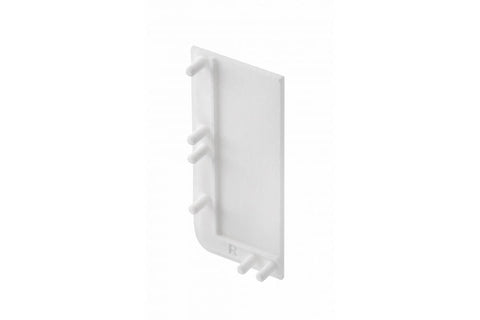 Element capăt plin pentru profil aluminiu VELLO L, dreapta, alb mat
