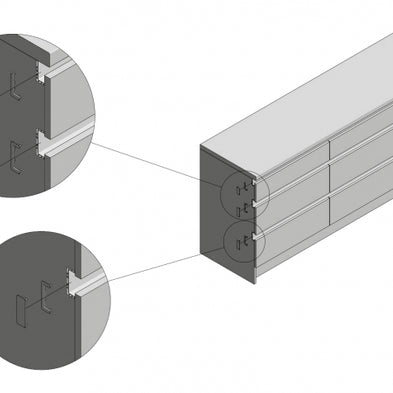 Element capăt plin pentru profil aluminiu VELLO L, dreapta, gri