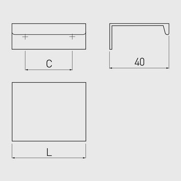 Mâner mobilă HEXI, alb mat