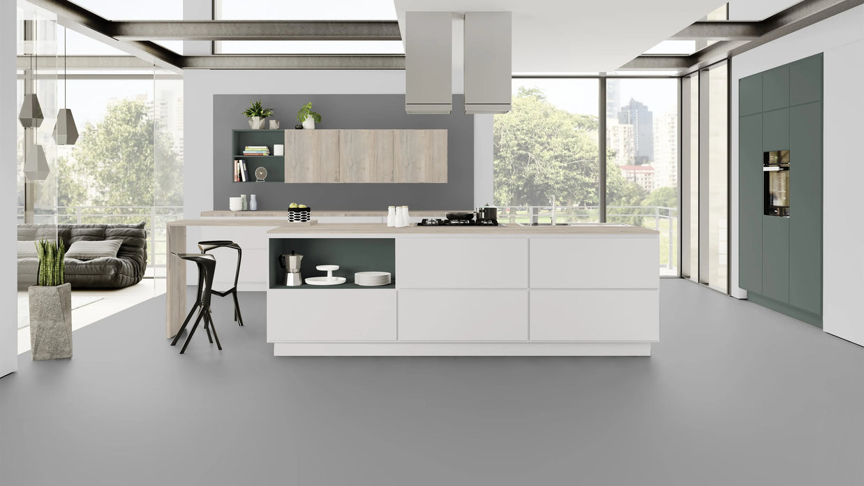 RENOLIT 3D Thermolaminate - White Grey Suedette Matt