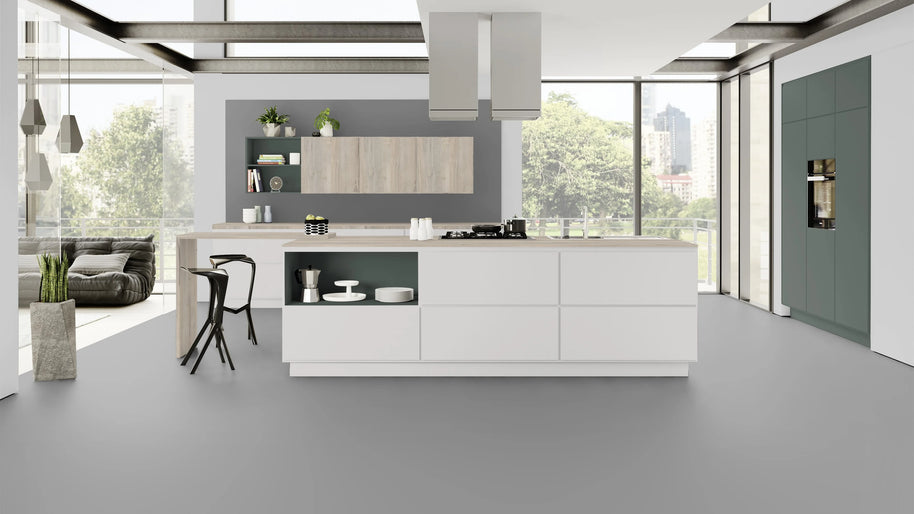 RENOLIT 3D Thermolaminate - White Grey Suedette Matt