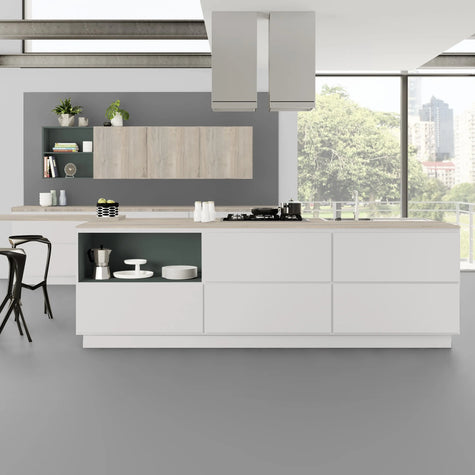 RENOLIT 3D Thermolaminate - White Grey Suedette Matt