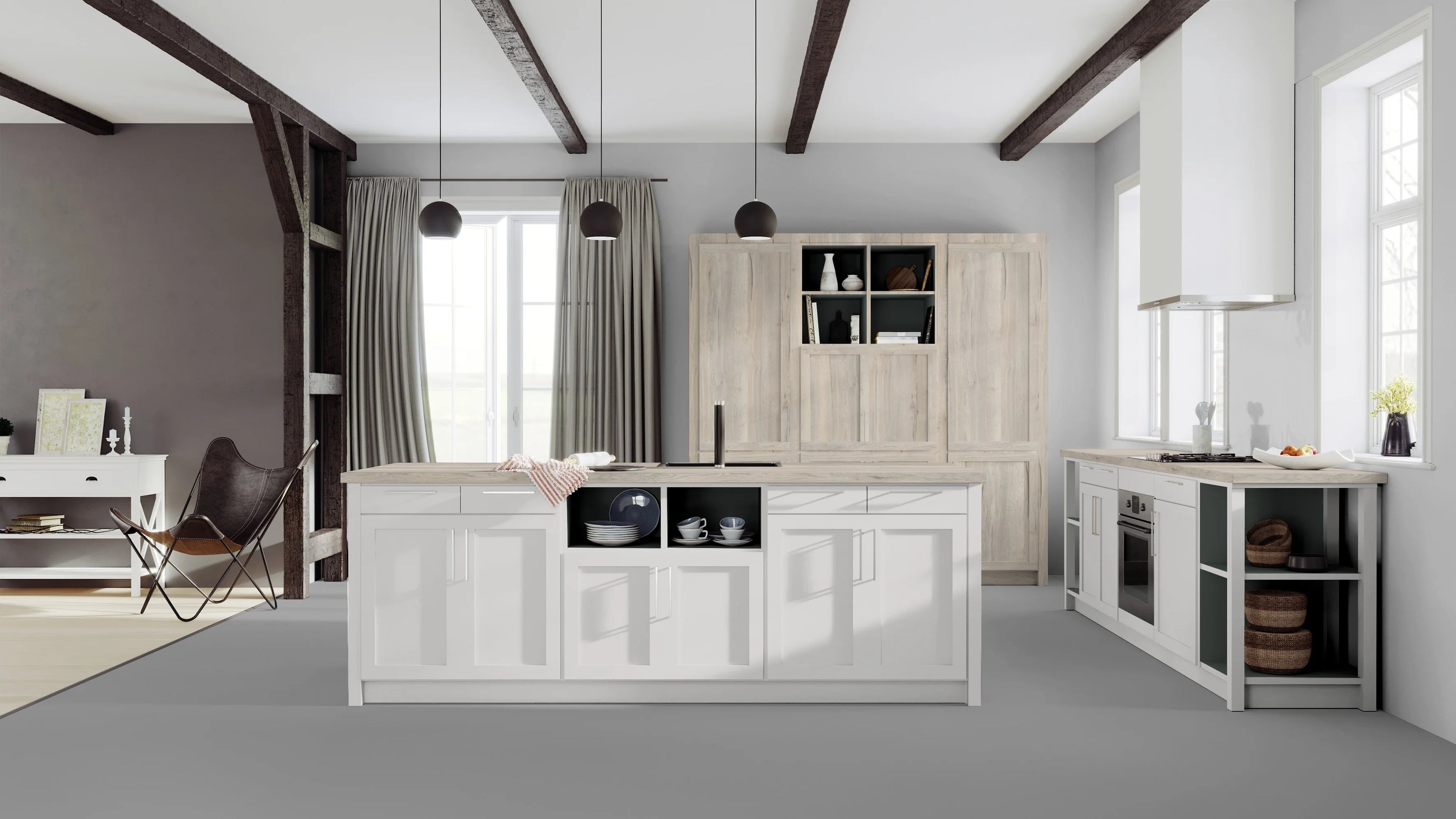 RENOLIT 3D Thermolaminate - White Grey Suedette Matt