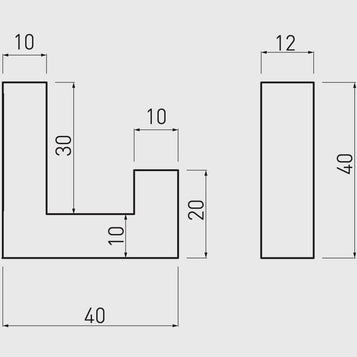 Agățătoare cuier K2201 12x40 mm, inox