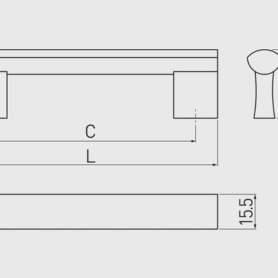 Mâner mobilă B311 – negru mat, aluminiu