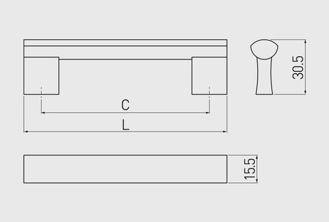 Mâner mobilă B311 – negru mat, aluminiu