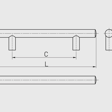 Mâner mobilă, cupru antic, bară plină