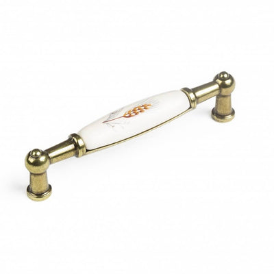 Mâner mobilă bucătărie COUNTRY – 96 mm, porțelan, alamă antichizată