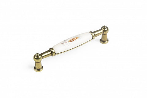 Mâner mobilă bucătărie COUNTRY – 96 mm, porțelan, alamă antichizată