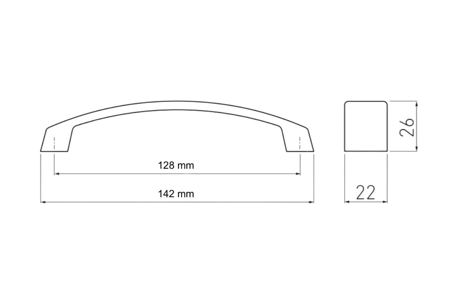 Mâner mobilă G1 128 mm, cromat