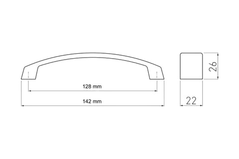 Mâner mobilă G1 128 mm, cromat