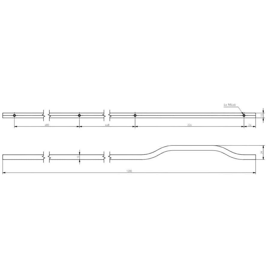 Mâner mobilă GRAVEL LONG – brushed gold