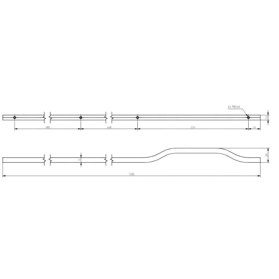 Mâner mobilă GRAVEL LONG – negru mat