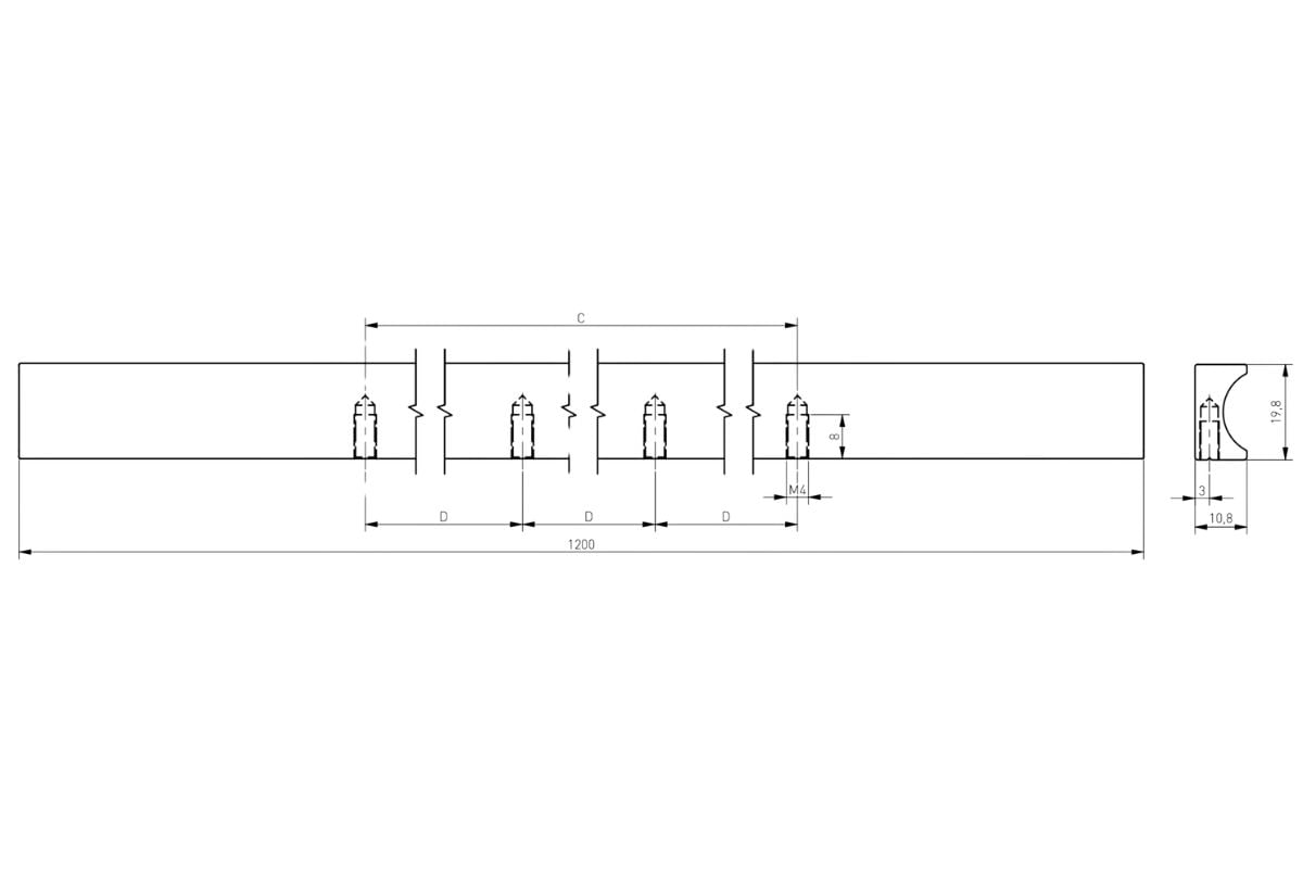 Mâner mobilă GROOVE – aluminiu