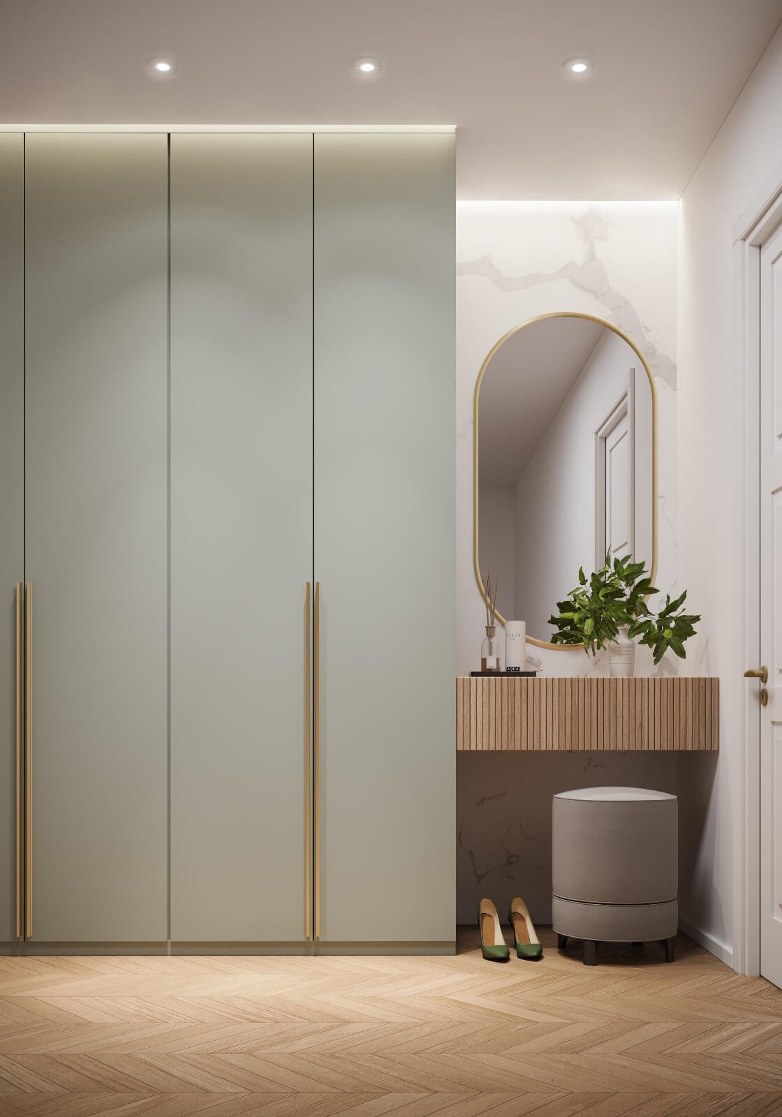 Mâner mobilă GROOVE – brushed gold