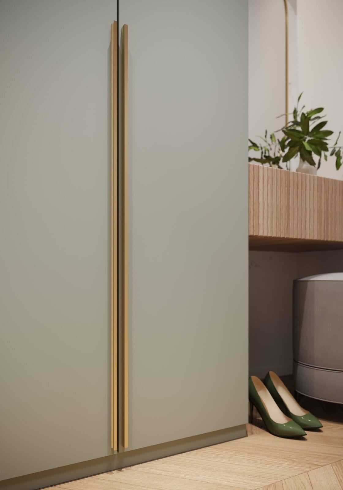 Mâner mobilă GROOVE – brushed gold