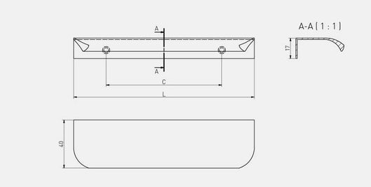 Mâner mobilă HEXA, brushed gold