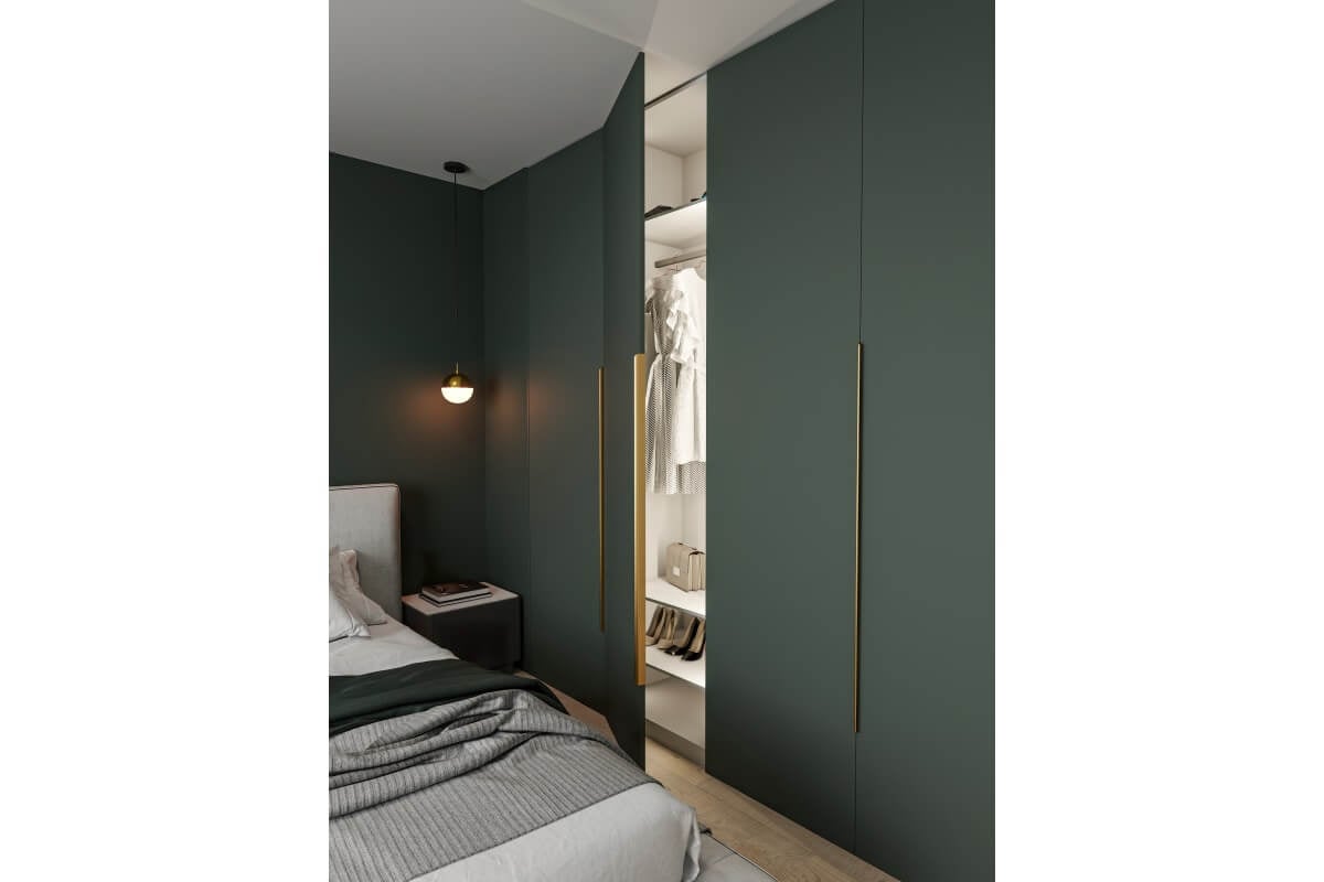 Mâner mobilă HEXA LONG 1200 mm, brushed gold