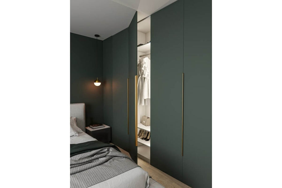 Mâner mobilă HEXA LONG 1200 mm, brushed gold