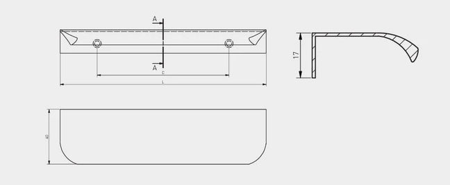 Mâner mobilă HEXA LONG 1200 mm, casmir