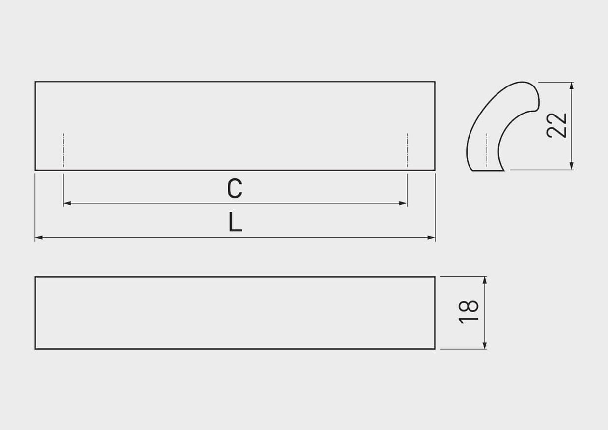 Mâner mobilă KAPPA 96 mm, aluminiu