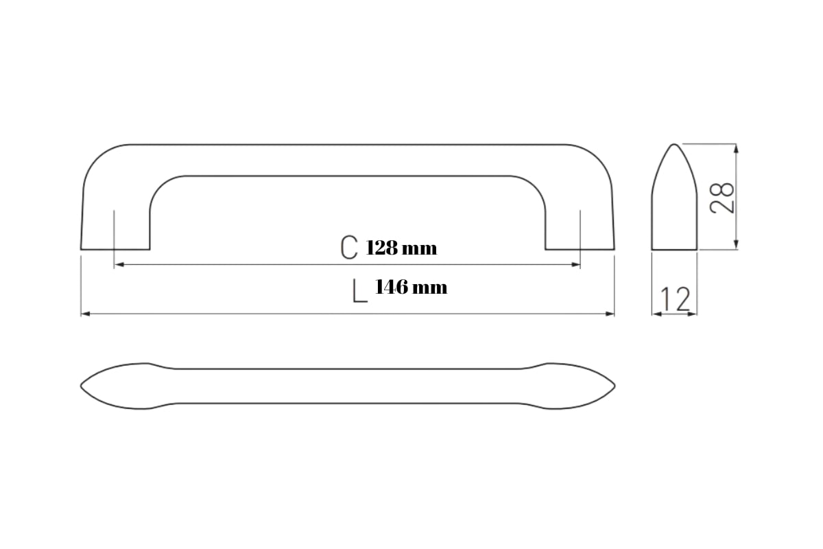 Mâner mobilă MILAN - inox