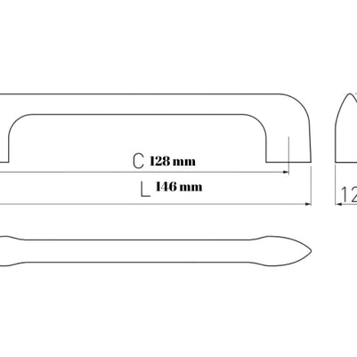 Mâner mobilă MILAN - inox