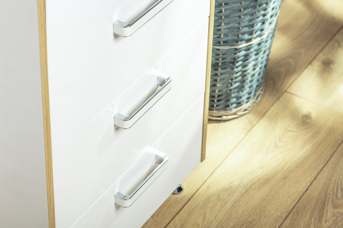 Mâner mobilă MONA 256 mm, alb crom