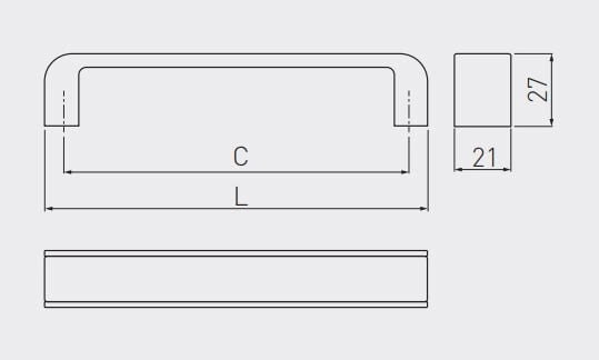 Mâner mobilă MONA, negru crom
