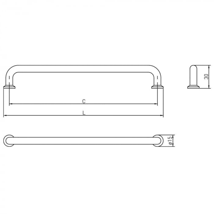 Mâner mobilă NORD – negru mat