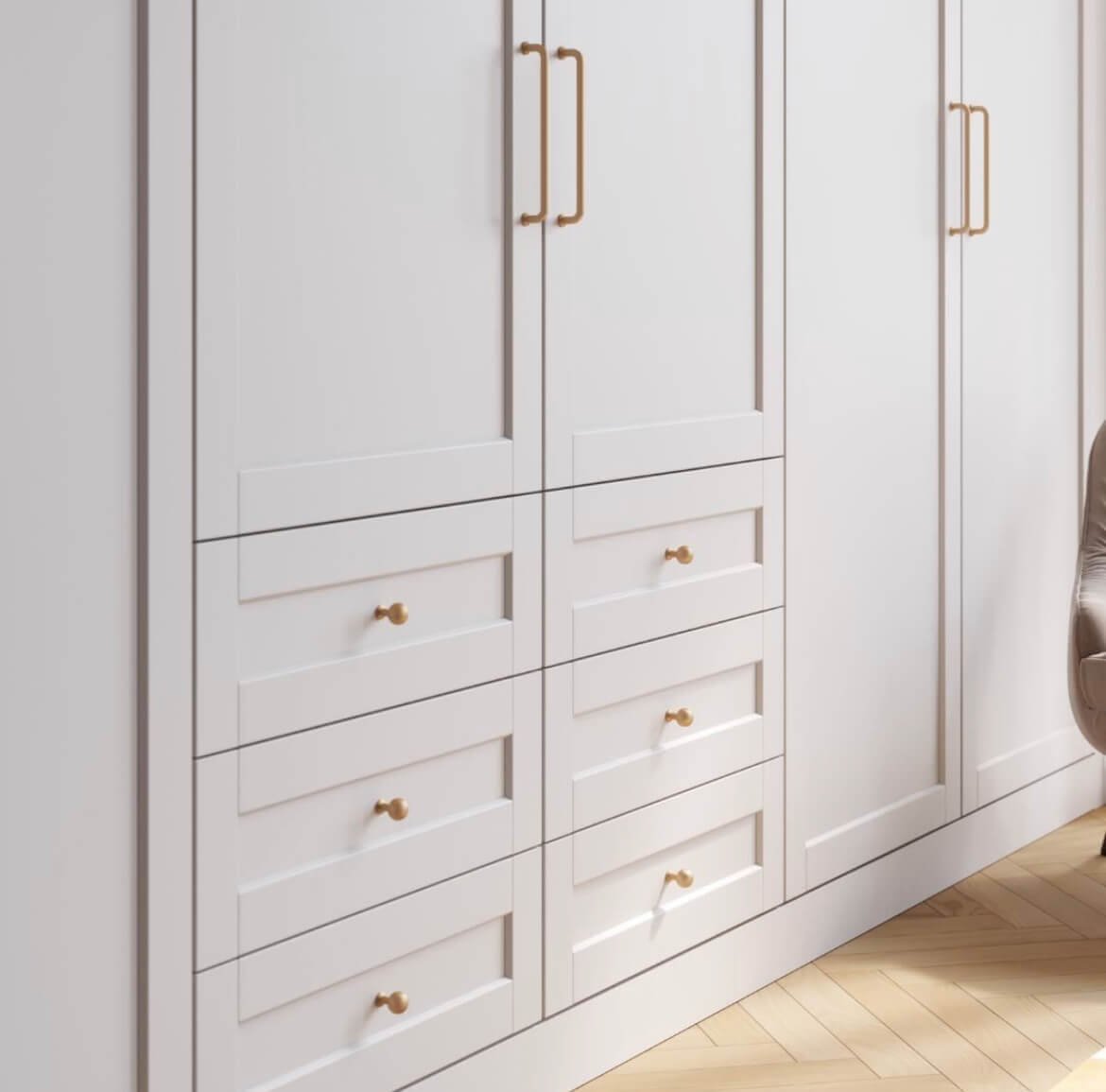 Mâner mobilă NORD, brushed gold